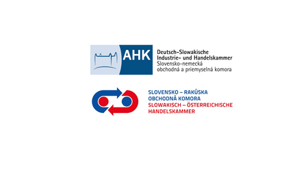 Logo Slovensko-nemeckej obchodnej a priemyselnej komory (hore) a Slovensko-rakúskej obchodnej komory (dolu).