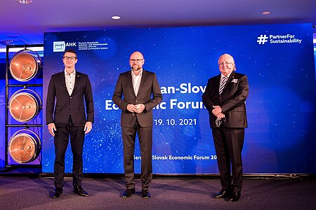 Peter Kompalla, Richard Sulík a Peter Lazar na German-Slovak Economic Forum 2021.